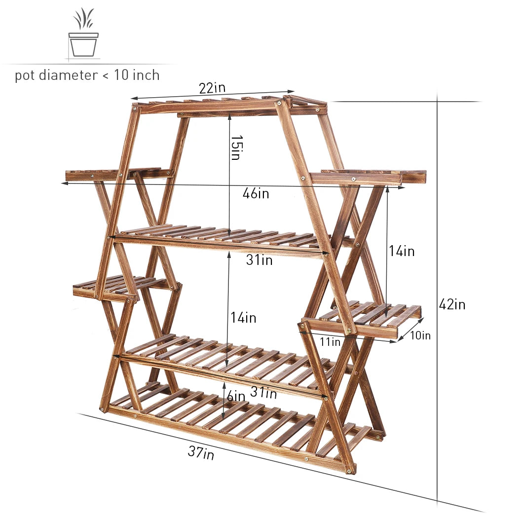 Wooden Plant Stand for Indoor, Outdoor