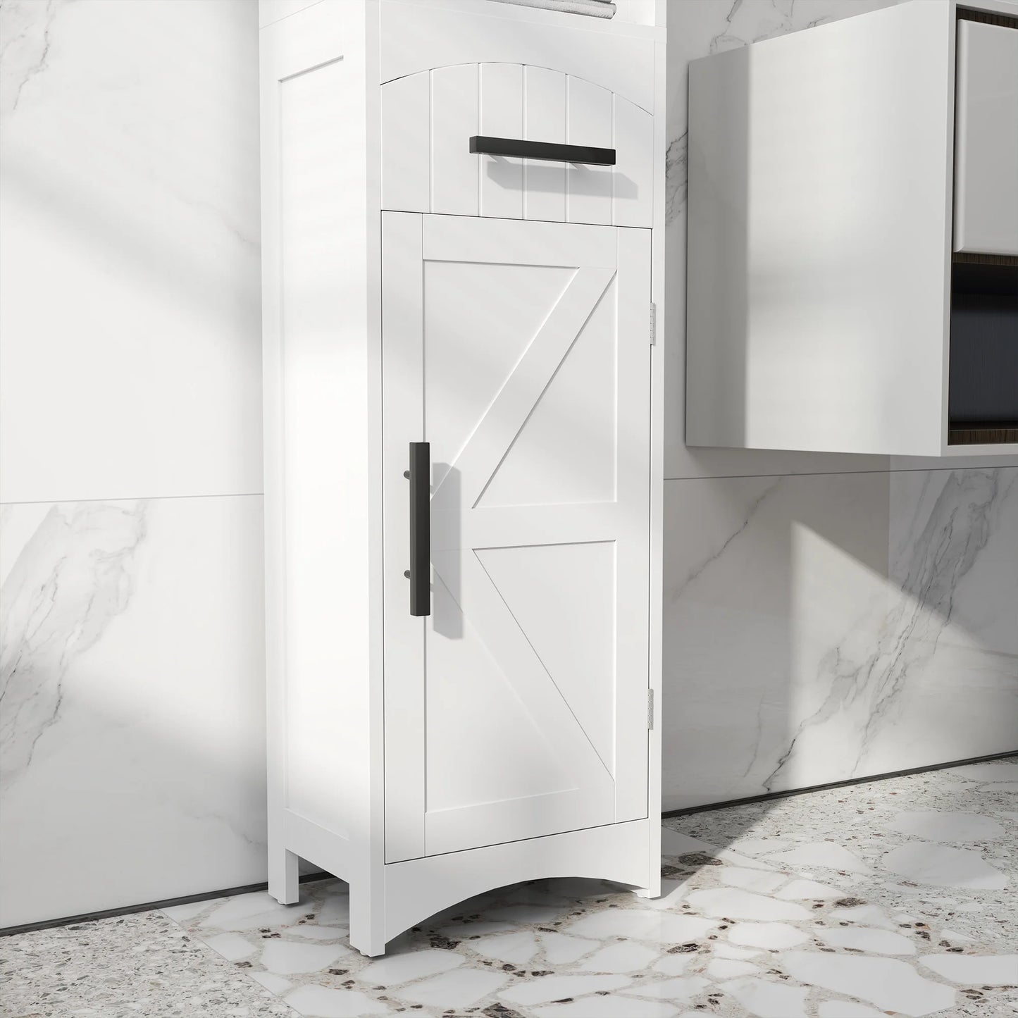 66.9" Tall, Farmhouse Storage Cabinet for Bathroom