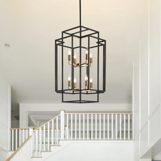 Farmhouse Lantern Pendant Light for Dining Room, Living Room or Entryway