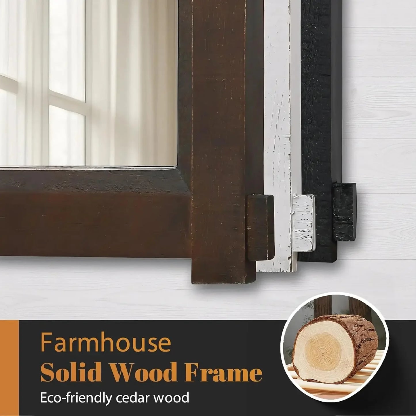 22"x30" Rustic Farmhouse, Barn Door Mirror for Bathroom or Entryway