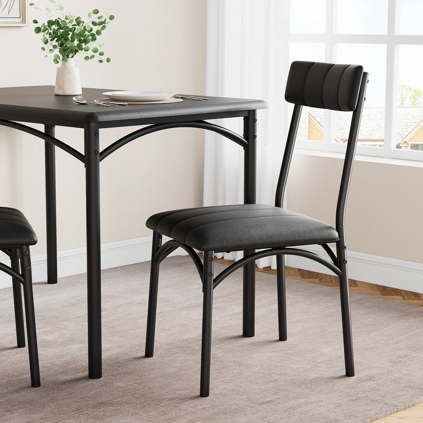 5 Piece Kitchen Table Set with Upholstered Chairs