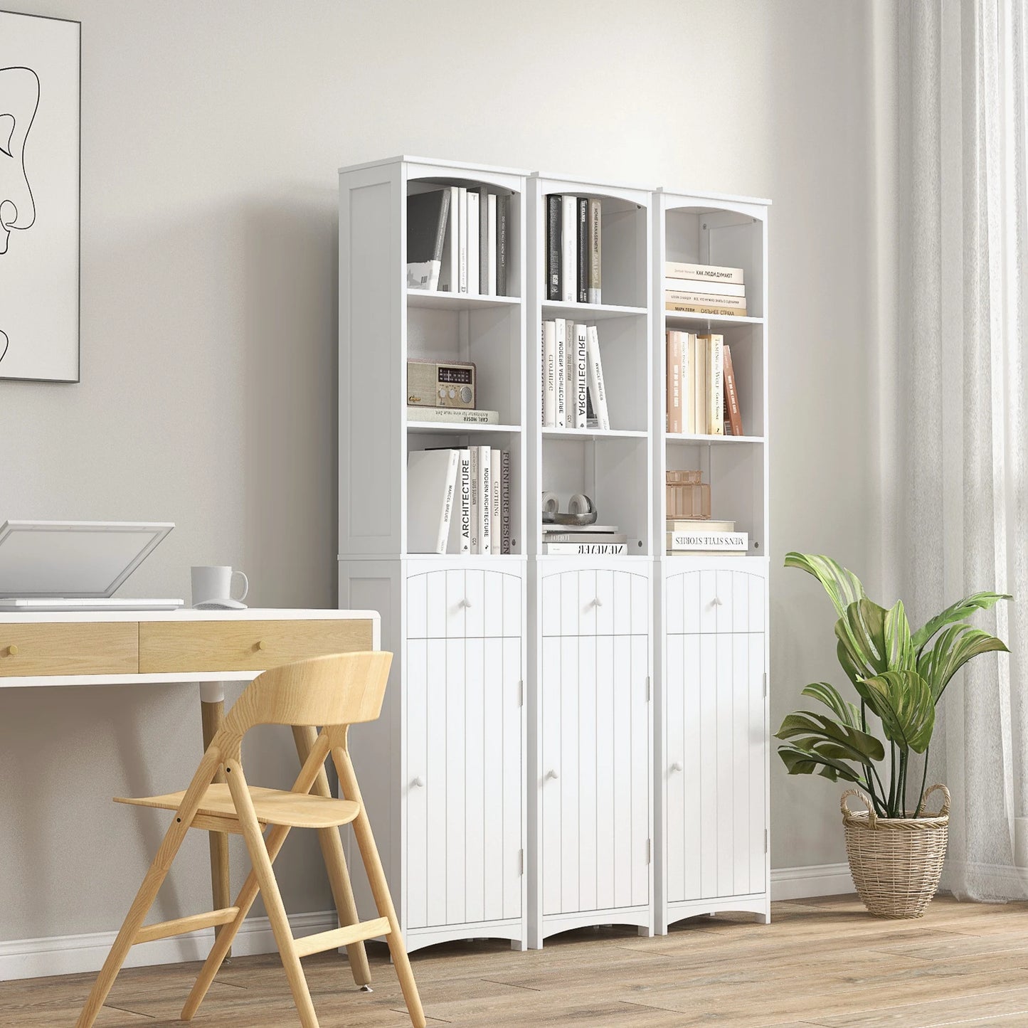 67" Tall Storage Cabinet for Bathroom