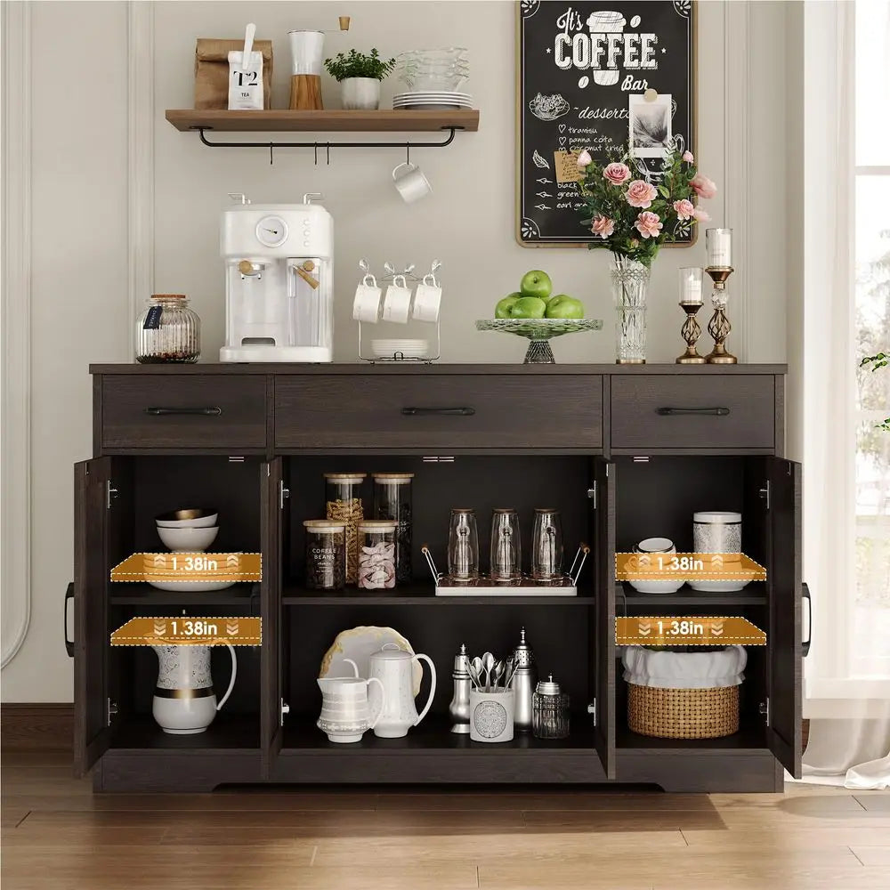 Farmhouse Sideboard Buffet Cabinet or Coffee Bar
