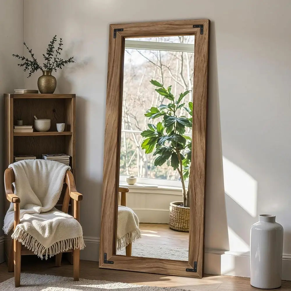 55" x 22" Solid Wood Frame Floor Mirror