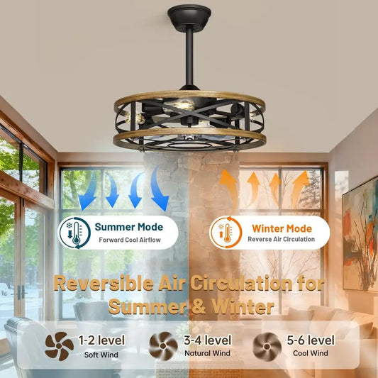 Industrial Farmhouse Ceiling Fan with Lights