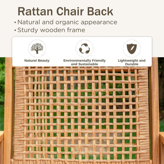 Set of 2 Outdoor Acacia Wood Chairs