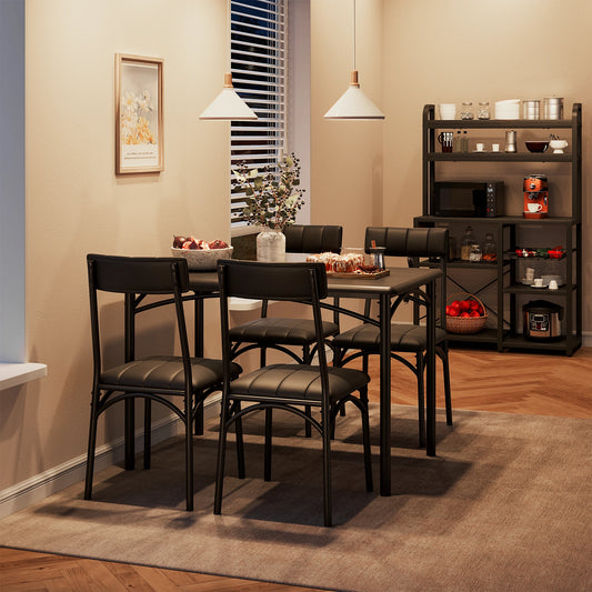 5 Piece Kitchen Table Set with Upholstered Chairs