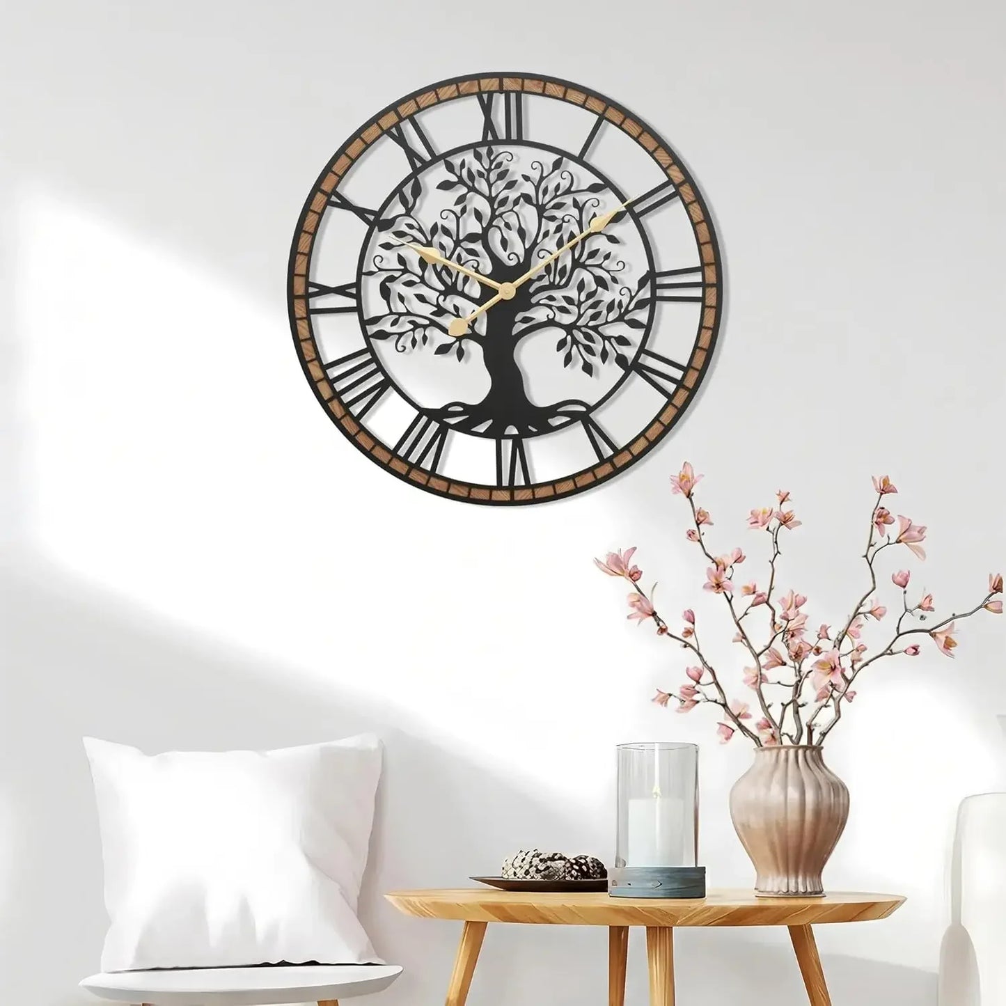 27" Farmhouse Tree of Life Wall Clock