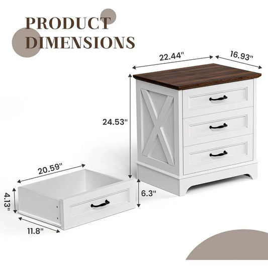 Farmhouse Nightstand or End Table with Drawers