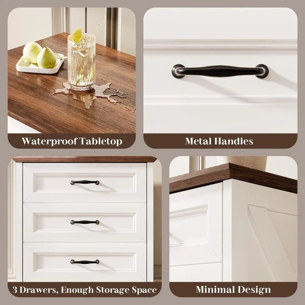 Farmhouse Nightstand or End Table with Drawers
