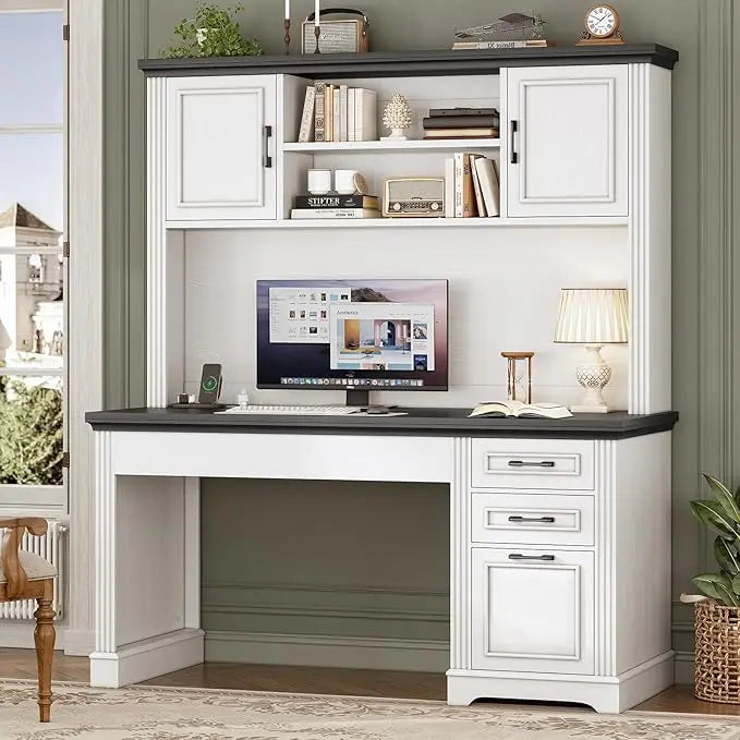 Farmhouse Home Office Desk with 3 Drawers