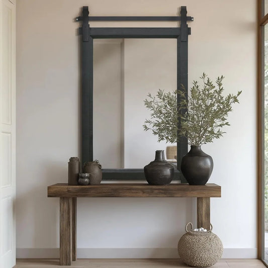 24"x36" Farmhouse Barn Door Mirror, for Bathroom, Living Room or Entryway