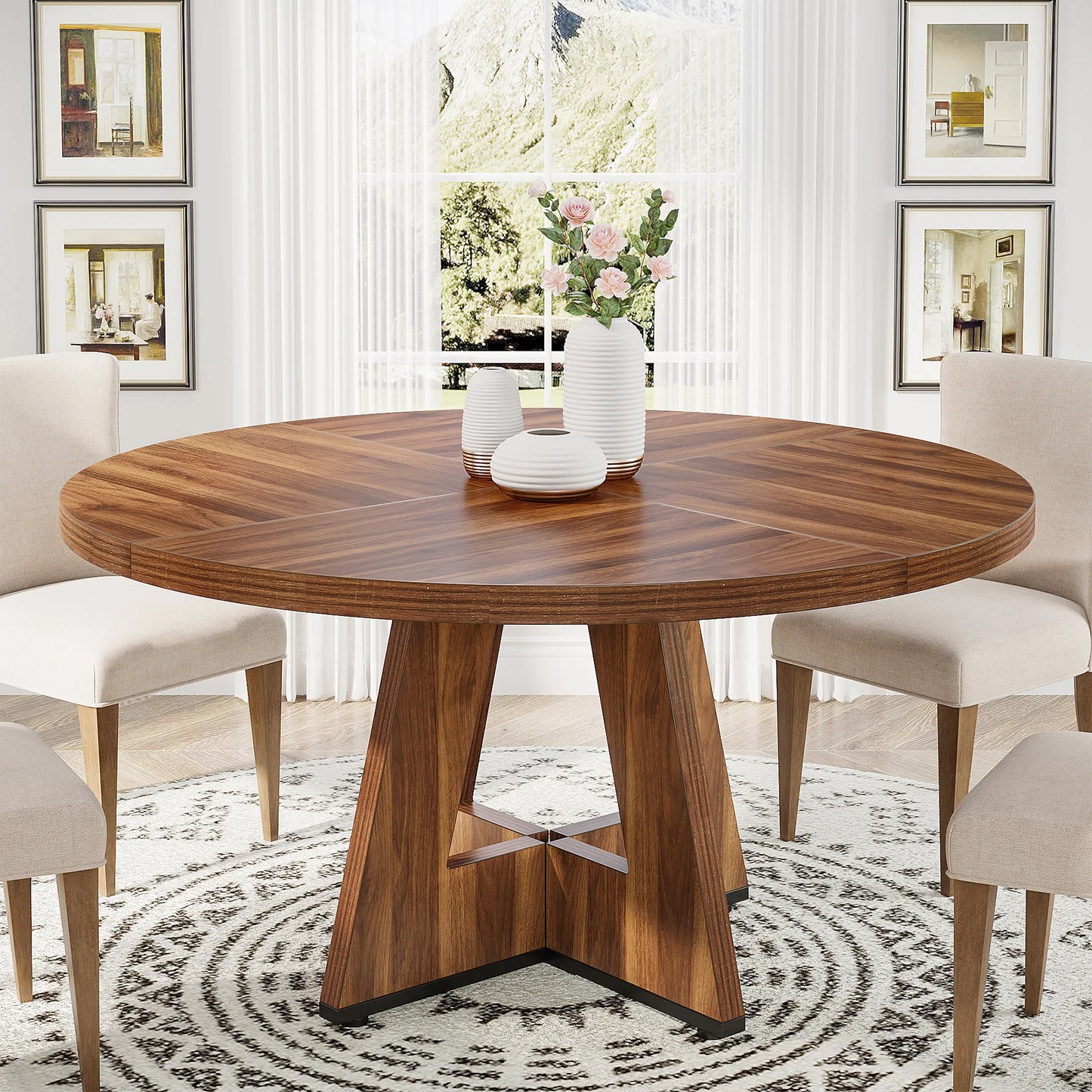 Round Wooden Dining Table