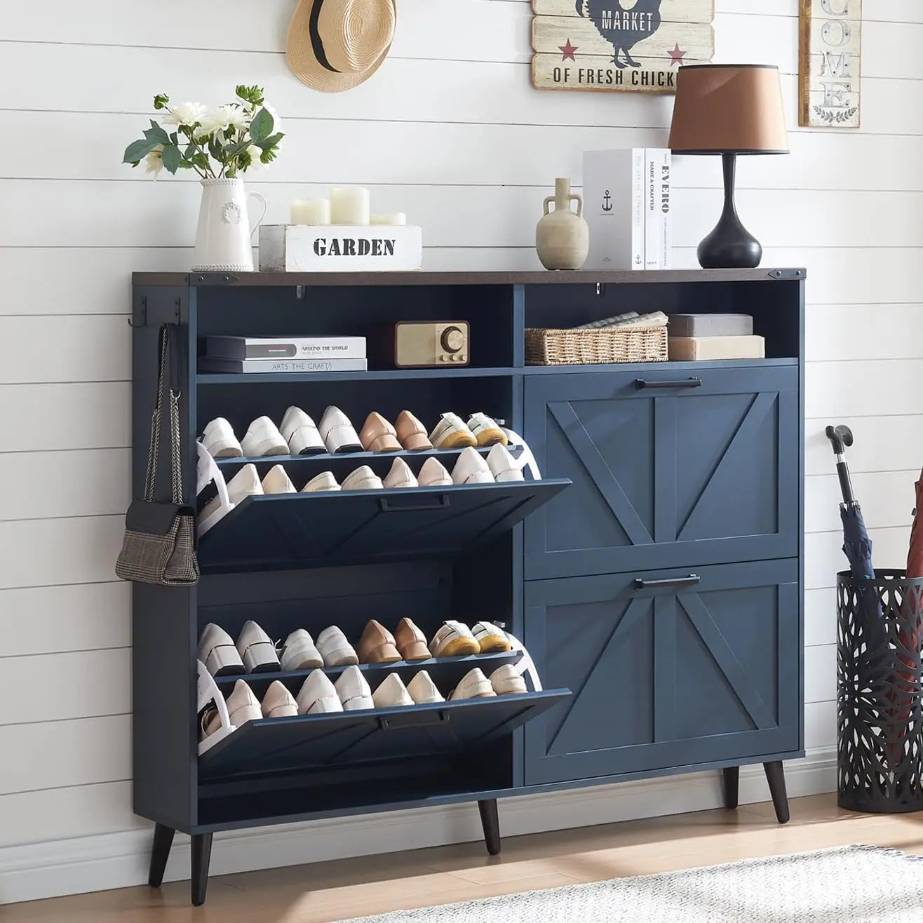Farmhouse Shoe Storage Cabinet