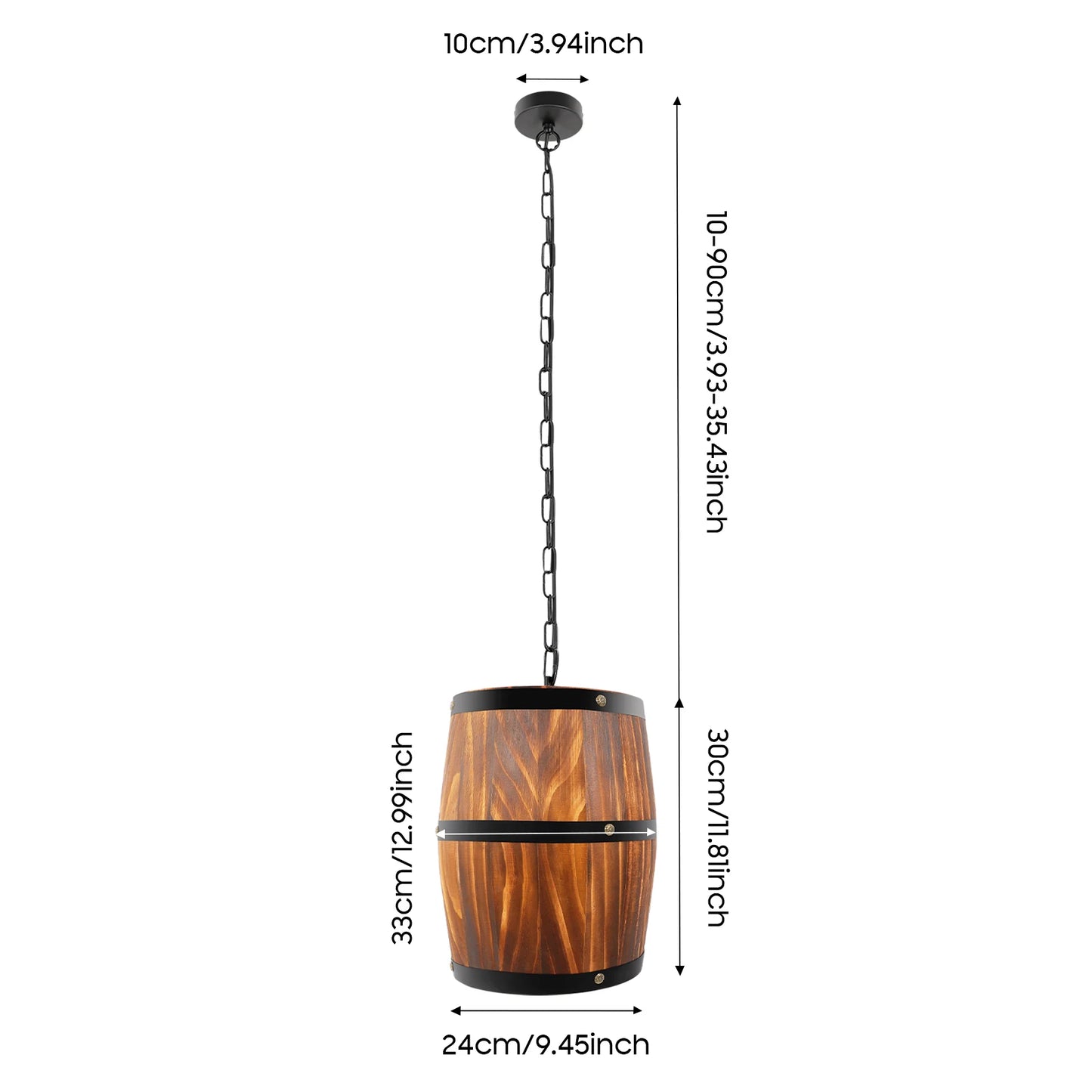 Industrial Farmhouse Wine Barrel Chandelier for Kitchen or Bar