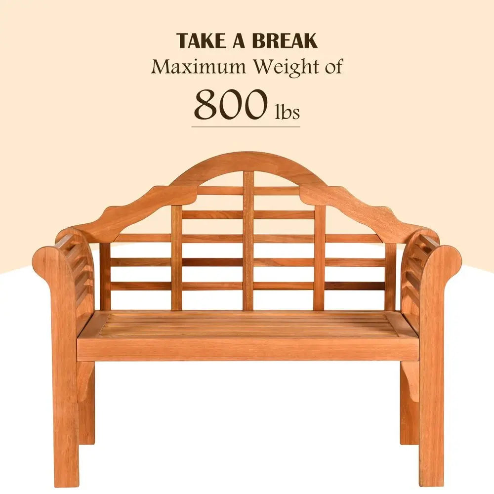 Folding Wooden Outdoor Bench with Backrest