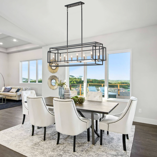 Industrial Farmhouse Chandelier for Dining Room or Kitchen Island