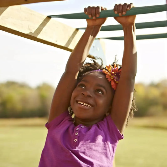Play Fort with Swing Set, Slide & Monkey Bars