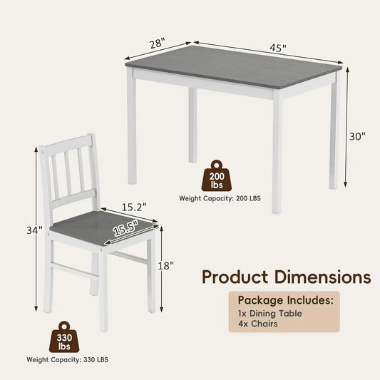 5-Piece Farmhouse Kitchen Table Set