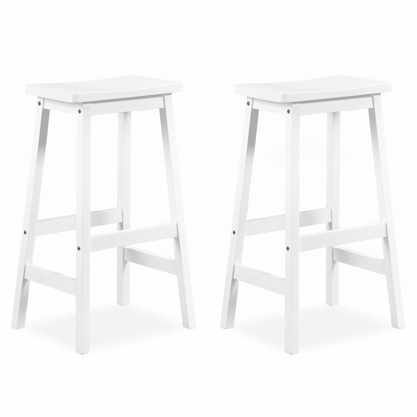 29" Saddle Seat Counter Height Stool Set of 2 with Footrests