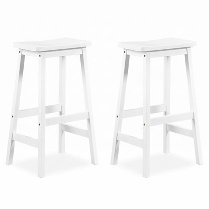 29" Saddle Seat Counter Height Stool Set of 2 with Footrests