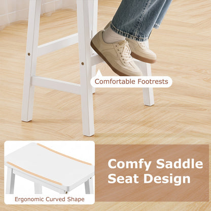 29" Saddle Seat Counter Height Stool Set of 2 with Footrests