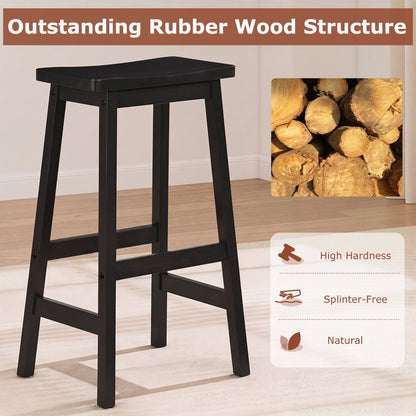 29" Saddle Seat Counter Height Stool Set of 2 with Footrests
