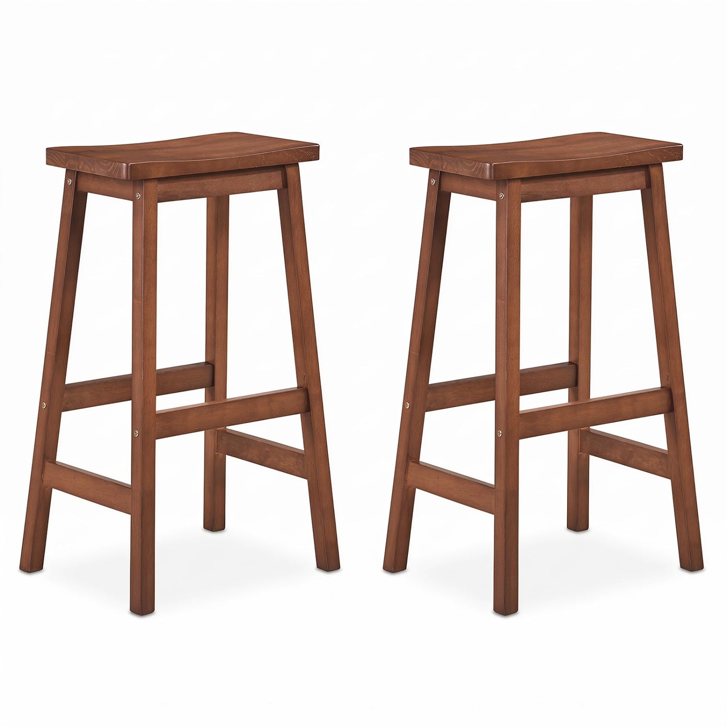 29" Saddle Seat Counter Height Stool Set of 2 with Footrests