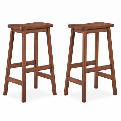 29" Saddle Seat Counter Height Stool Set of 2 with Footrests