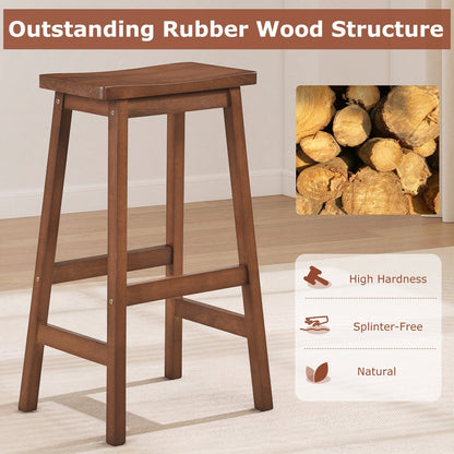 29" Saddle Seat Counter Height Stool Set of 2 with Footrests