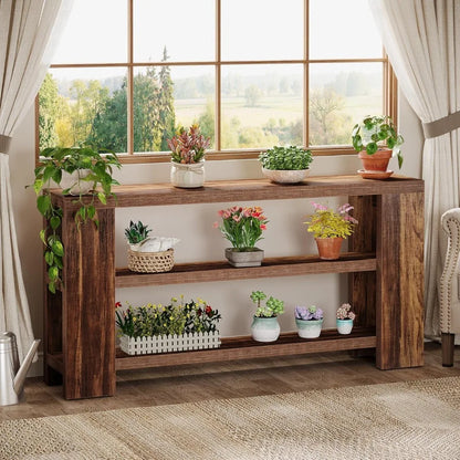 Farmhouse 3-Tier Console Table