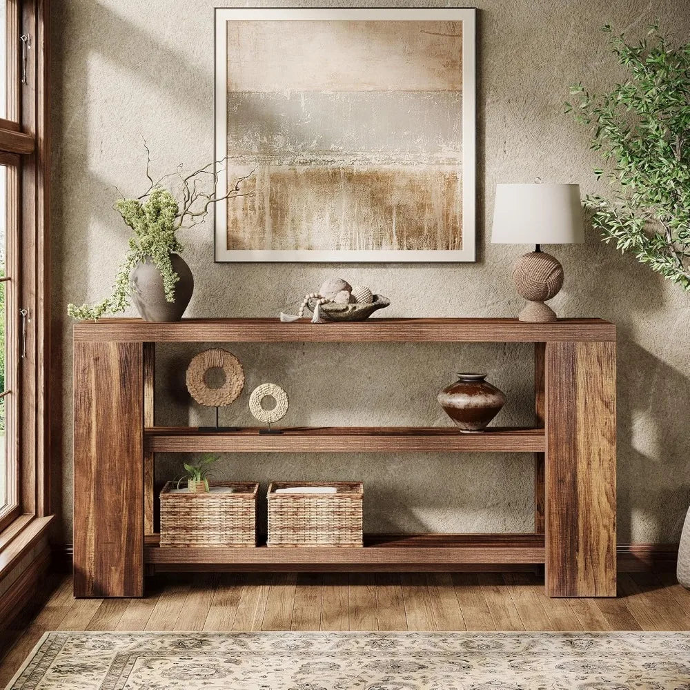 Farmhouse 3-Tier Console Table
