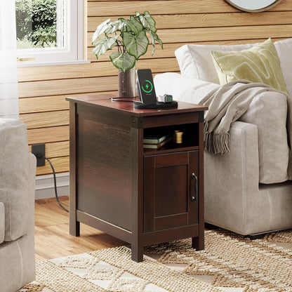 Farmhouse End Table with Charging Station