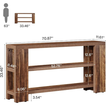Farmhouse 3-Tier Console Table