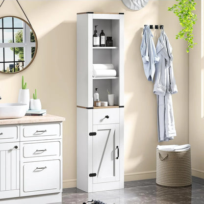 68” Tall Bathroom Cabinet with Barn Door