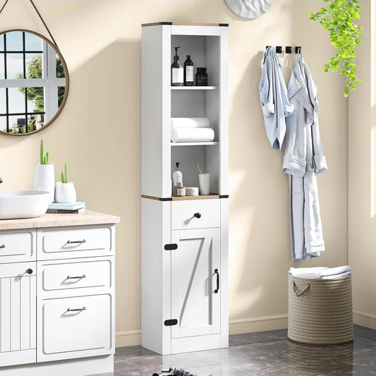 68” Tall Bathroom Cabinet with Barn Door