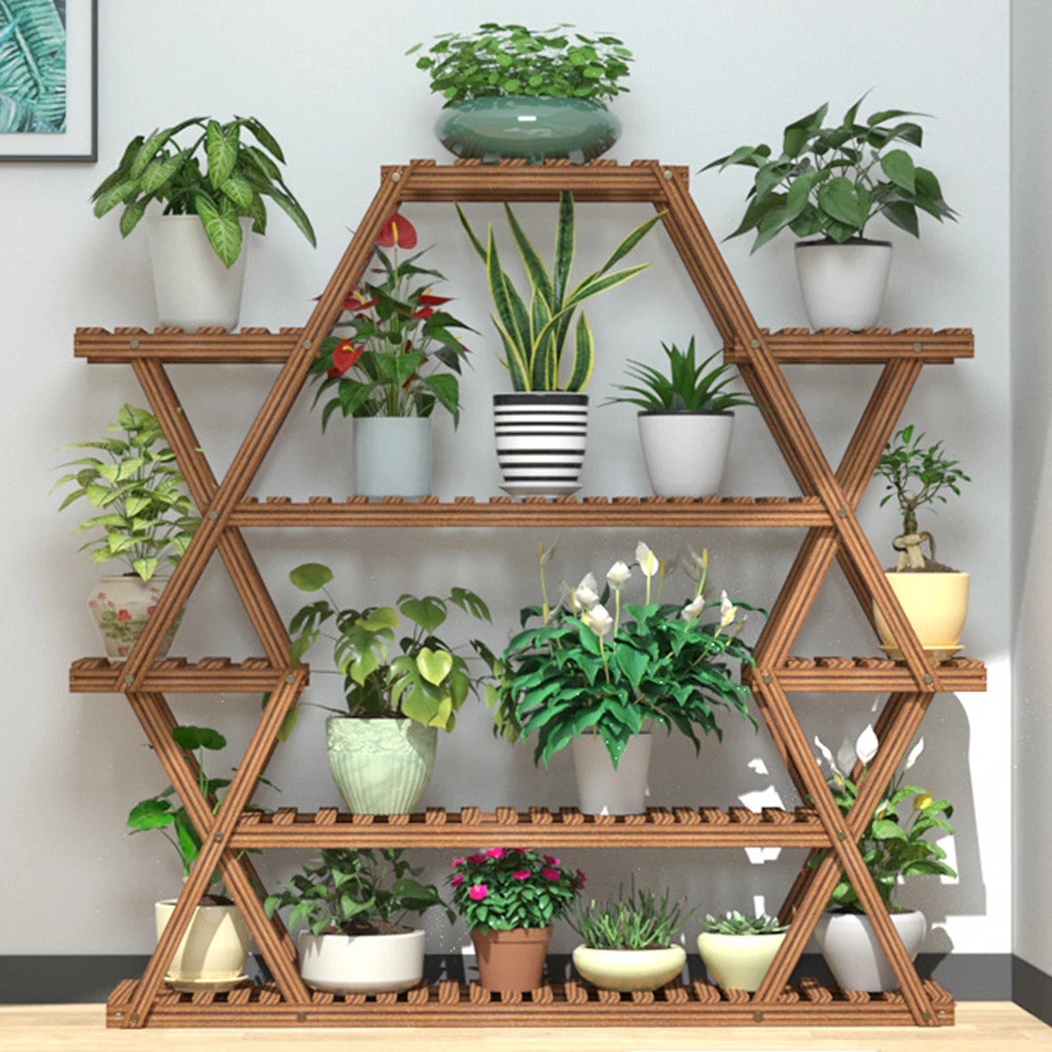 Wooden Plant Stand for Indoor, Outdoor