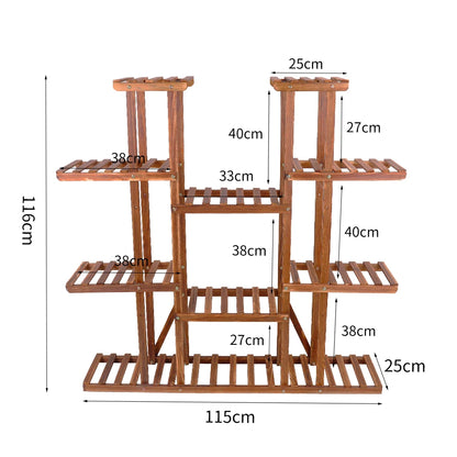 Wooden Plant Stand Holds 16 Plants for Indoor, Outdoor