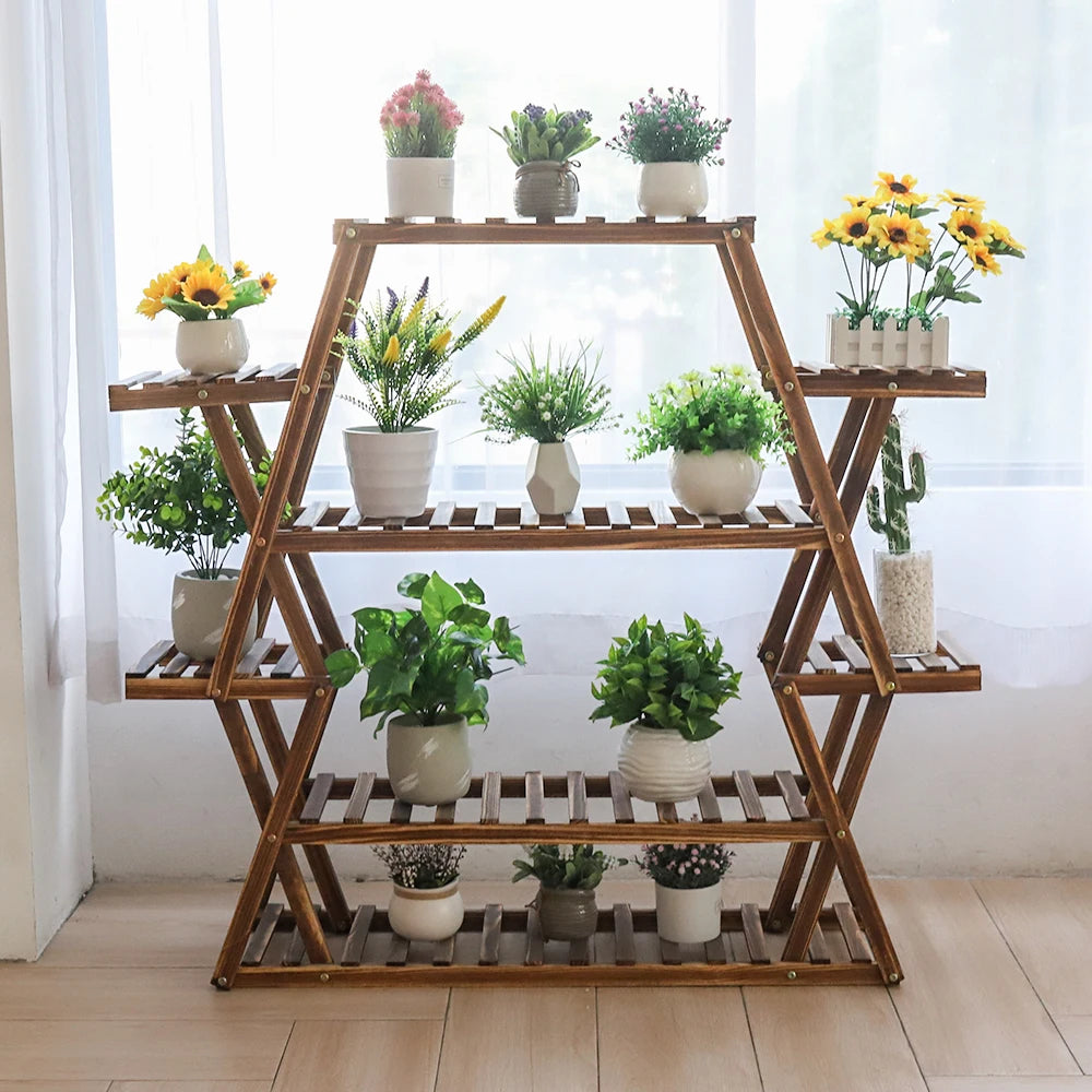Wooden Plant Stand for Indoor, Outdoor