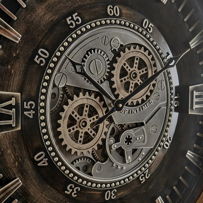24" Industrial Farmhouse, Gear Wall Clock