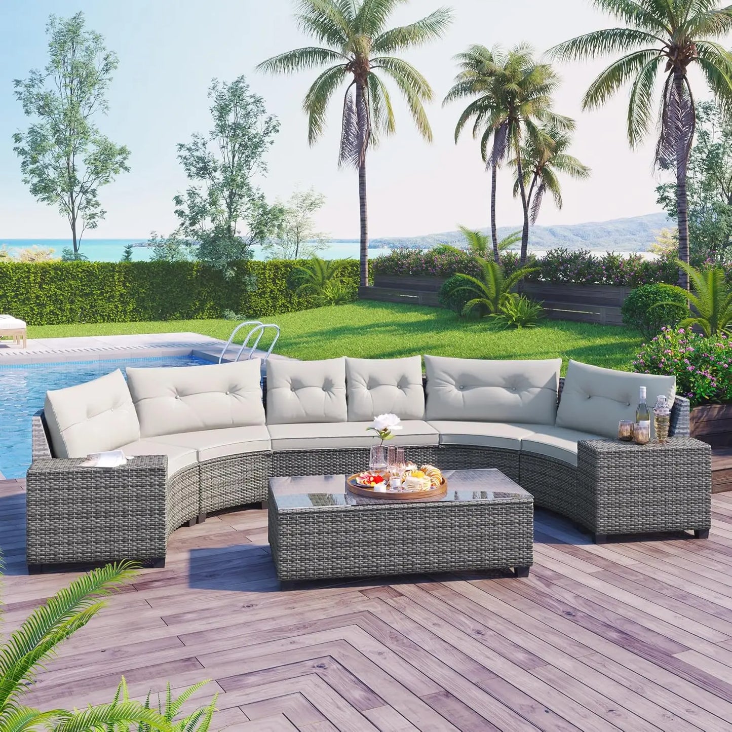 Outdoor Patio Sofa Sets with Coffee Tables