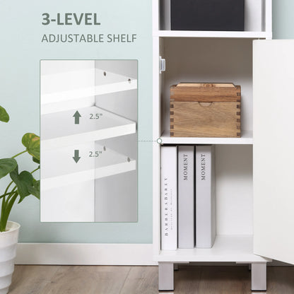 70.75" Tall, Storage Cabinet with Mirror for Bathroom or Living Room