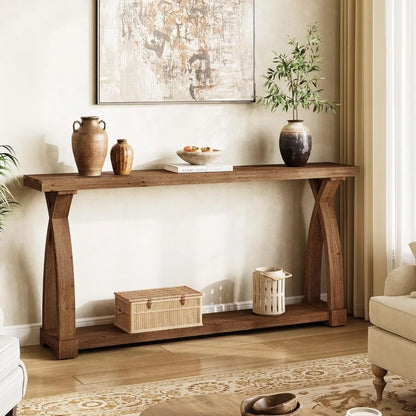 Solid Wood Farmhouse Console Table