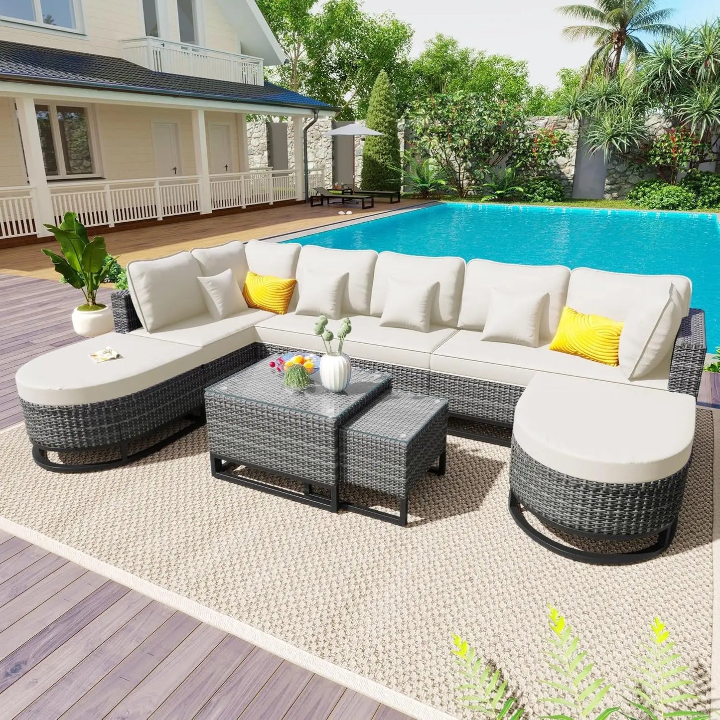 Outdoor Patio Sofa Sets with Coffee Tables