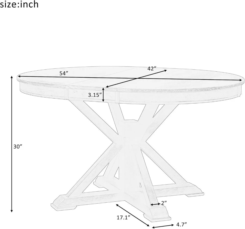 Extendable Farmhouse Dining Table seats 6