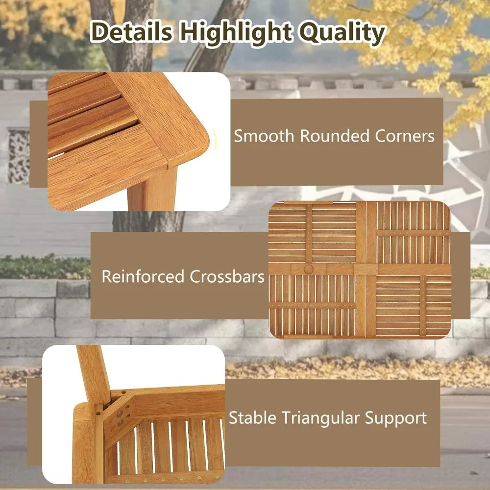 Wooden Outdoor Dining Table with Umbrella Hole