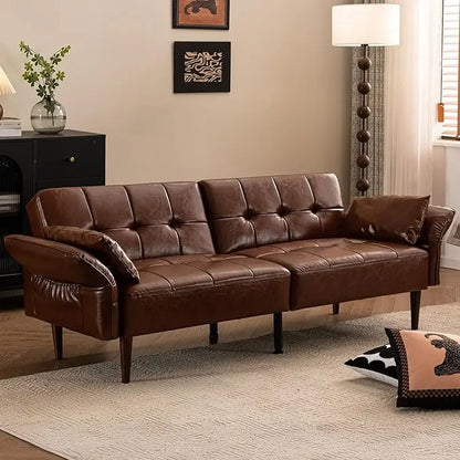 Convertible Sleeper Sofa with Pillows