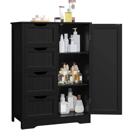Floor Cabinet with 4 Drawers for Living Room & Bathroom