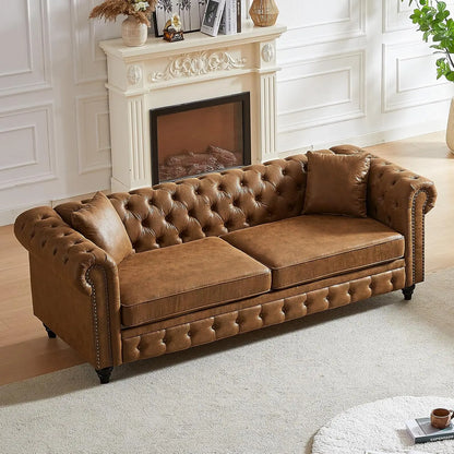 Chesterfield Sofa Couch with Rolled Arms