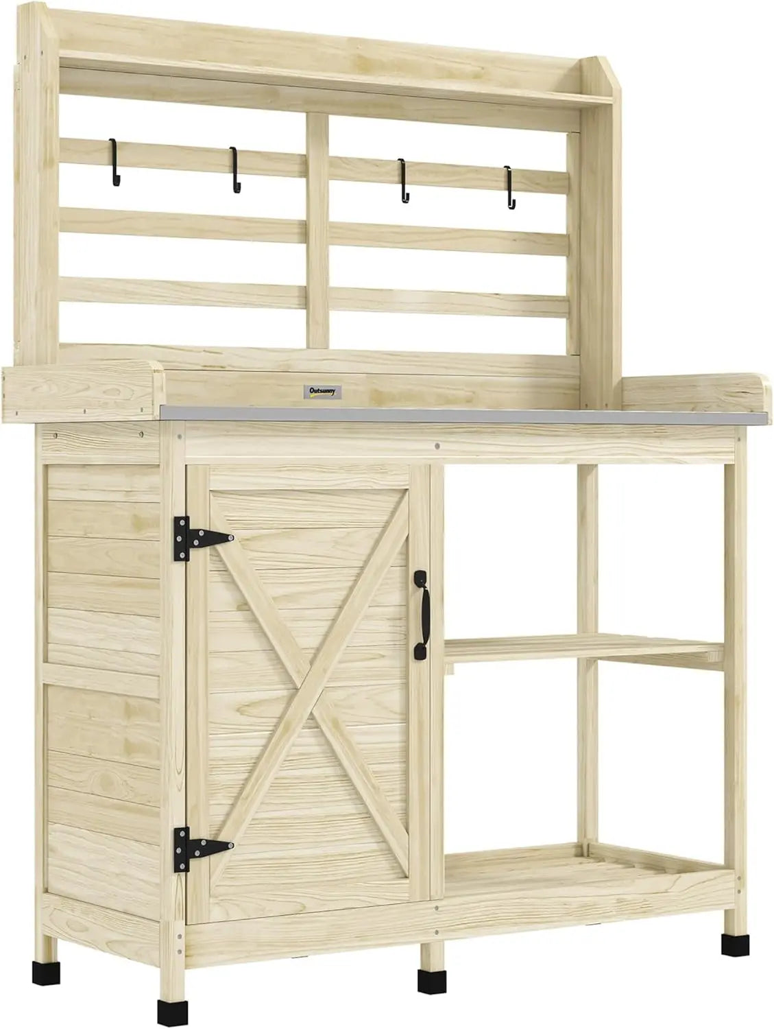 Outdoor Wooden Potting Bench Table